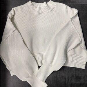 Free People Cream Crew Neck Sweater